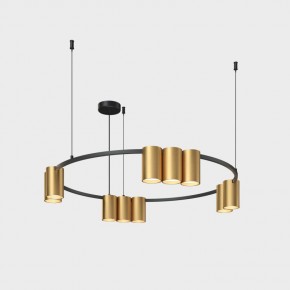 DK4065-BK+SG Подвесной светильник ORBIT , IP20, 10xGU10 LED до 15 Вт, черный + сатинированное золото, алюминий в Уфе - ufa.ok-mebel.com | фото