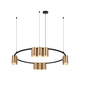 DK4065-BK+SG Подвесной светильник ORBIT , IP20, 10xGU10 LED до 15 Вт, черный + сатинированное золото, алюминий в Уфе - ufa.ok-mebel.com | фото 3