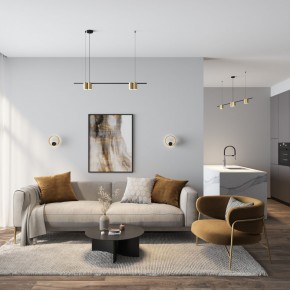 DK5060-BK+SG Бра ORBIT, IP20, 3000К, LED, 10 Вт, черный + сатинированное золото, алюминий в Уфе - ufa.ok-mebel.com | фото 5