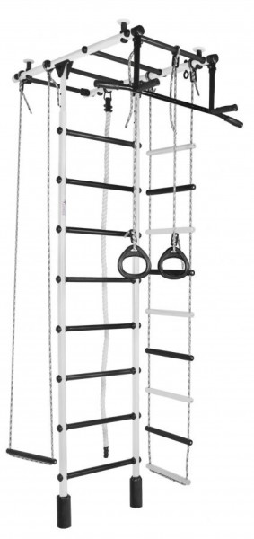 ДСК Атлант цв.белый-черный: турник, кольца, канат, трапеция, веревочная лестница в Уфе - ufa.ok-mebel.com | фото