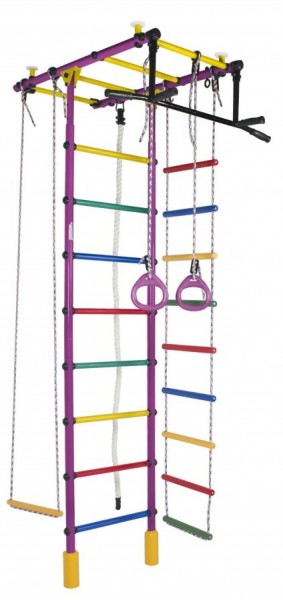 ДСК Атлант цв.фиолетовый радуга: турник, кольца, канат, трапеция, веревочная лестница в Уфе - ufa.ok-mebel.com | фото