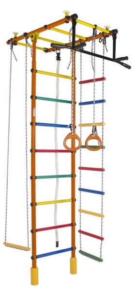 ДСК Атлант оранжевый радуга: турник, кольца, канат, трапеция, веревочная лестница в Уфе - ufa.ok-mebel.com | фото