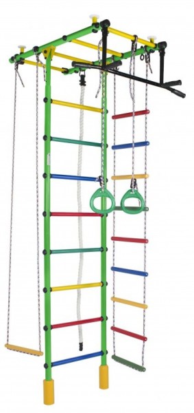 ДСК Атлант цв.салатовый радуга: турник, кольца, канат, трапеция, веревочная лестница в Уфе - ufa.ok-mebel.com | фото
