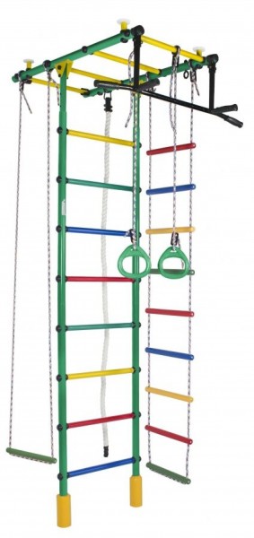ДСК Атлант цв.зеленый радуга: турник, кольца, канат, трапеция, веревочная лестница в Уфе - ufa.ok-mebel.com | фото