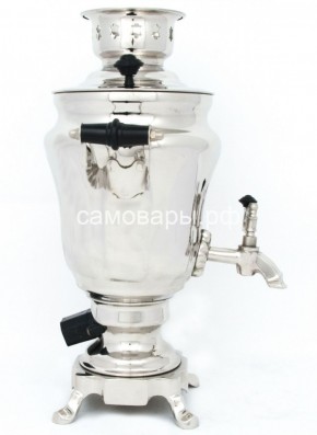 Электрический самовар из латуни никелированный на 1,5 литра форма "Тюльпан" с защитой от выкипания в Уфе - ufa.ok-mebel.com | фото 3