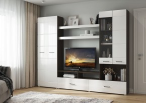 Гостиная Альфа МДФ (Венге/Белый глянец) в Уфе - ufa.ok-mebel.com | фото 4