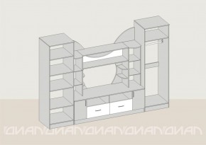 Гостиная Аллегро с 2 шкафами вариант-5 (Ясень светлый/тёмный) в Уфе - ufa.ok-mebel.com | фото 2