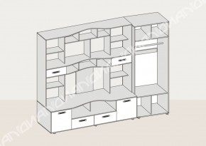 Гостиная Аллегро со шкафом вариант-4 (венге/дуб белфорт) в Уфе - ufa.ok-mebel.com | фото 2