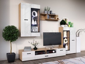 Гостиная Нэнси NEW Вариант №1 ЛДСП (Белый глянец/Сонома) в Уфе - ufa.ok-mebel.com | фото