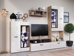 Гостиная Нэнси NEW Вариант №3 ЛДСП (Белый глянец/Сонома) в Уфе - ufa.ok-mebel.com | фото