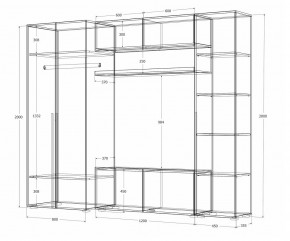 Гостиная Норден (Дуб Крафт белый) в Уфе - ufa.ok-mebel.com | фото 4