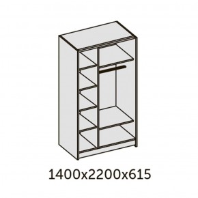 ИННЭС-5 Шкаф-купе 2-х дв. 1400 (2дв. Ф1 - бодега белая) в Уфе - ufa.ok-mebel.com | фото 2