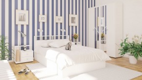 Камелия Кровать 1400, цвет белый, ШхГхВ 143,5х217х78,2 см., сп.м. 1400х2000 мм., без матраса, основание есть в Уфе - ufa.ok-mebel.com | фото 4