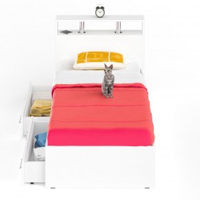 Камелия Кровать с ящиками 0900, цвет белый, ШхГхВ 93,5х217х78,2 см., сп.м. 900х2000 мм., без матраса, основание есть в Уфе - ufa.ok-mebel.com | фото 4