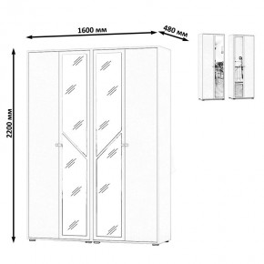 Камелия Шкаф 4-х створчатый, цвет дуб сонома, ШхГхВ 160х48х220 см., универсальная сборка, можно использовать как два отдельных шкафа в Уфе - ufa.ok-mebel.com | фото 4