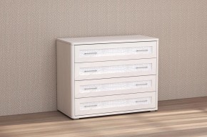 Кэт-4 Комод 4 ящ (МДФ Бодега белая/Экокожа Caiman белый) в Уфе - ufa.ok-mebel.com | фото