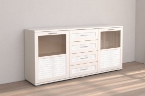 Кэт-4 Комодино (МДФ Бодега белая/Экокожа Caiman белый) в Уфе - ufa.ok-mebel.com | фото