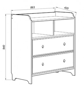 Комод 02 Вествик с двумя ящиками, массив сосны, цвет белый в Уфе - ufa.ok-mebel.com | фото 2