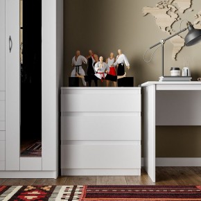 Комод КАСТОР с тремя ящиками, цвет белый в Уфе - ufa.ok-mebel.com | фото 3