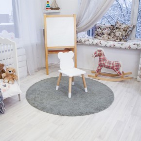 Комплект детский стол КРУГЛЫЙ и два стула МИШКА ROLTI Baby (белая столешница/белое сиденье/береза ножки) в Уфе - ufa.ok-mebel.com | фото