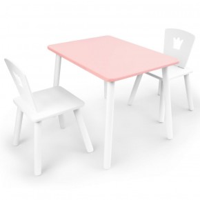 Комплект детской мебели стол и два стула Корона  (Розовый/Белый/Белый) в Уфе - ufa.ok-mebel.com | фото