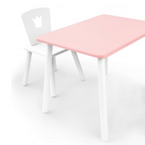 Комплект детской мебели стол и стул Корона (Розовый/Белый/Белый) в Уфе - ufa.ok-mebel.com | фото