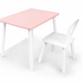 Комплект детской мебели стол и стул Корона (Розовый/Белый/Белый) в Уфе - ufa.ok-mebel.com | фото 2