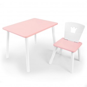 Комплект детской мебели стол и стул Корона (Розовый/Розовый/Белый) в Уфе - ufa.ok-mebel.com | фото 1