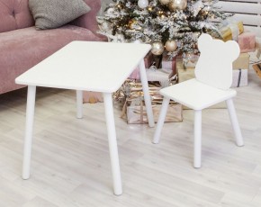 Комплект детской мебели стол и стул Мишутка (Белый/Белый/Белый) в Уфе - ufa.ok-mebel.com | фото