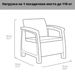 Комплект мебели Корфу Рест (Corfu Rest - without table) коричневый в Уфе - ufa.ok-mebel.com | фото 3