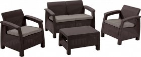 Комплект мебели Корфу сет (Corfu set) коричневый - серо-бежевый * в Уфе - ufa.ok-mebel.com | фото