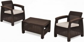 Комплект мебели Корфу Уикенд (Corfu Weekend) коричневый - серо-бежевый * в Уфе - ufa.ok-mebel.com | фото 1