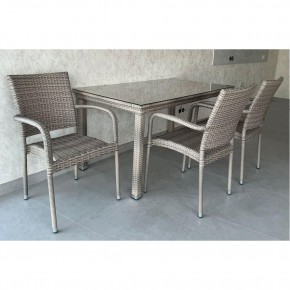 Комплект плетеной мебели T256C/Y376C-W85 Latte (4+1) + подушки на стульях в Уфе - ufa.ok-mebel.com | фото 2
