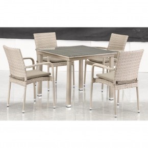 Комплект плетеной мебели T256C/Y376C-W85 Latte (4+1) + подушки на стульях в Уфе - ufa.ok-mebel.com | фото 3