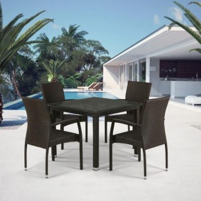 Комплект плетеной мебели T257A/YC379A-W53 Brown (4+1) + подушки на стульях в Уфе - ufa.ok-mebel.com | фото 1