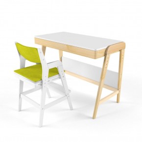 Комплект растущий стол и стул с чехлом 38 попугаев «Вуди» (Белый, Белый, Грин) в Уфе - ufa.ok-mebel.com | фото
