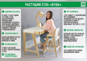 Комплект растущий стол и стул с чехлом 38 попугаев «Вуди» (Белый, Белый, Клетка) в Уфе - ufa.ok-mebel.com | фото