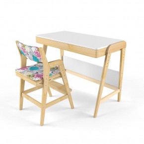 Комплект растущий стол и стул с чехлом 38 попугаев «Вуди» (Белый, Береза, Мечта) в Уфе - ufa.ok-mebel.com | фото