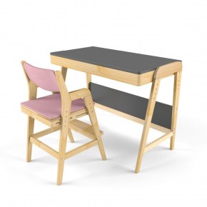 Комплект растущий стол и стул с чехлом 38 попугаев «Вуди» (Серый, Береза, Розовый) в Уфе - ufa.ok-mebel.com | фото