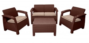 Комплект уличной мебели Yalta Premium Terrace Set (Ялта) шоколадый (+подушки под спину) в Уфе - ufa.ok-mebel.com | фото