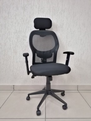 Кресло Barneo K-128 для персонала (черная ткань черная сетка) в Уфе - ufa.ok-mebel.com | фото