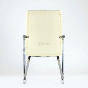 Кресло Barneo K-25 для посетителей и переговорных (хром, бежевая экокожа) в Уфе - ufa.ok-mebel.com | фото 3