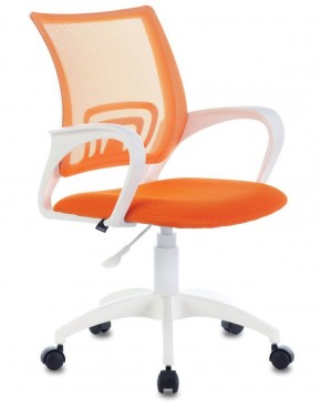 Кресло BRABIX "Fly MG-396W", пластик белый, сетка, оранжевое, 532401, MG-396W_532401 в Уфе - ufa.ok-mebel.com | фото