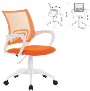 Кресло BRABIX "Fly MG-396W", пластик белый, сетка, оранжевое, 532401, MG-396W_532401 в Уфе - ufa.ok-mebel.com | фото 2
