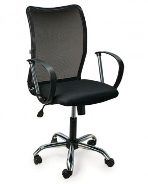 Кресло BRABIX "Spring MG-308" (хром, ткань черная) 531403 в Уфе - ufa.ok-mebel.com | фото