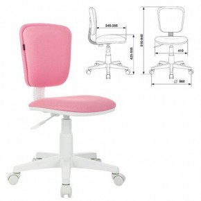 Кресло детское BRABIX "Joy MG-204W", без подлокотников, пластик белый, ткань TW, розовое, 533011 в Уфе - ufa.ok-mebel.com | фото