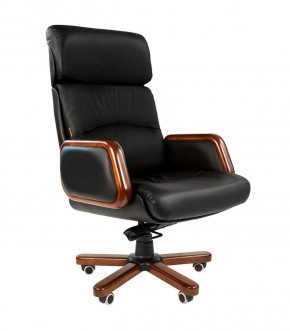 Кресло для руководителя CHAIRMAN 417 (Натуральная кожа) Черное в Уфе - ufa.ok-mebel.com | фото 1