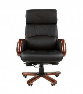 Кресло для руководителя CHAIRMAN 417 (Натуральная кожа) Черное в Уфе - ufa.ok-mebel.com | фото 2