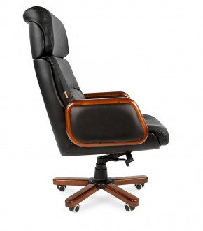 Кресло для руководителя CHAIRMAN 417 (Натуральная кожа) Черное в Уфе - ufa.ok-mebel.com | фото 3