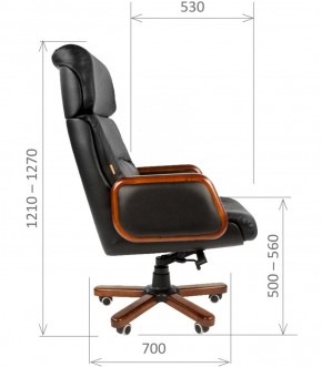 Кресло для руководителя CHAIRMAN 417 (Натуральная кожа) Черное в Уфе - ufa.ok-mebel.com | фото 5